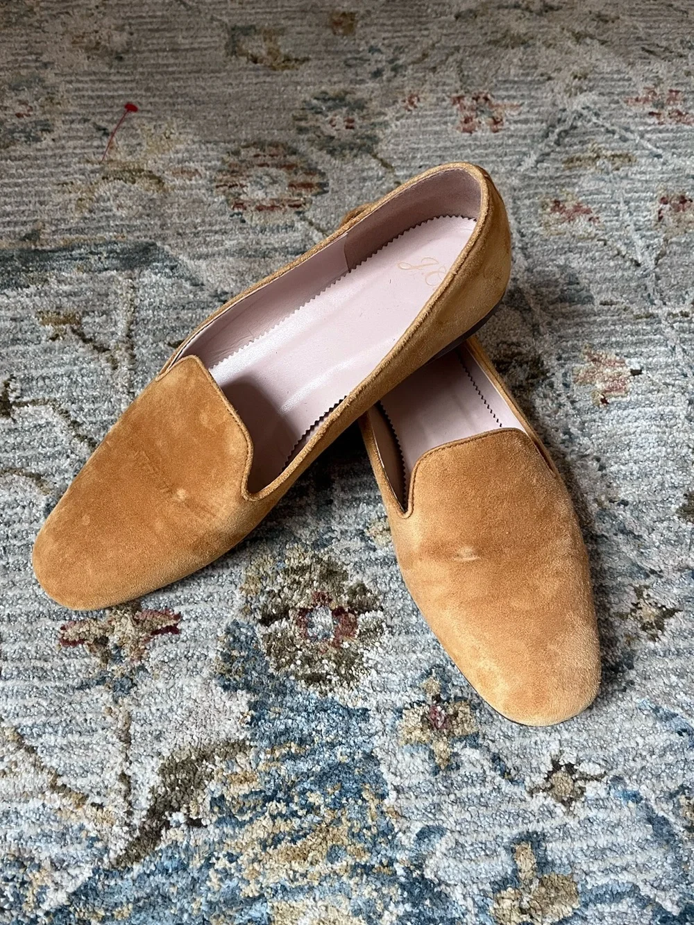 J. Crew Mustard Suede Smoking Slippers Size 8